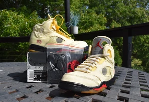 Nike Air Jordan 5 x Off-White PS 'Sail' 2020 CV4827-100 Youth Größe 2,5Y - Bild 1 von 10
