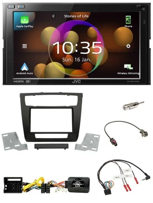 JVC DAB Lenkrad 2DIN Bluetooth USB Autoradio für BMW 1er aut. Klima E81/E82/E87/ - Bild 1 von 4