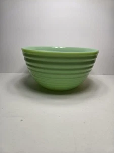 Vintage JADEITE GREEN Ribbed MIXING BOWL 10 INCH no markings - Picture 1 of 7