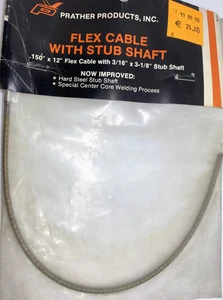 Flex cable with stub shaft  150"x12"  /   3/16"x 3-1/8"  8010   Prather Products - Imagen 1 de 1
