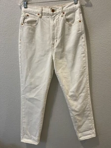 SLVRLAKE Jeans Womens 27 White Cream Beatnik High Rise Straight Ankle Denim LA - Picture 1 of 9