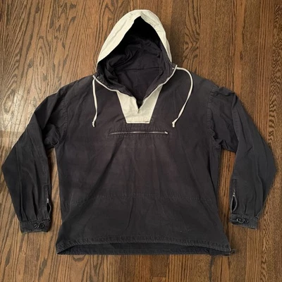 Chaqueta Anorak Vintage J Crew Oarsman Para Hombre Mediana Popover Con Capucha Años 90 RARA Verde Foto 1 de 4