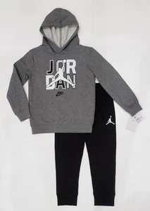 NIKE JORDAN JUMPMAN Sweatshirt Hoodie & Pants 2 Piece Fleece Set Size 7 - Picture 1 of 5