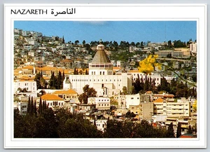 Basilica of the Annunciation, View of Nazareth 6.75" x 4.75" postcard - Bild 1 von 2