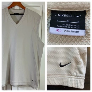 Nike Golf Vest Sleeveless Athletic Fit Dri-FIT Layering Top Large Neutral Light - Picture 1 of 11