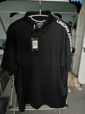 Under Armour Playoff Striker Golf Shirt Black Large BNWT - Image 1 of 2