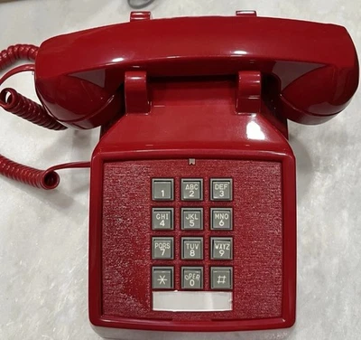 Brand New Cortelco - 250047-VBA-20MC Single Corded Landline Red Desk Phone ROHS - Image 1 of 3