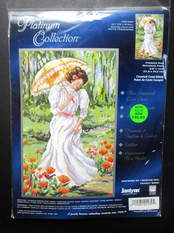 Out for a Stroll 2005 Lady in a Garden kit de punto de cruz contado Foto 1 de 3