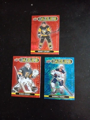 21 22 Upperdeck Dazzlers Lot Of 3, Sidney Crosby, Darnell Nurse, Robin Lehner - Image 1 of 2