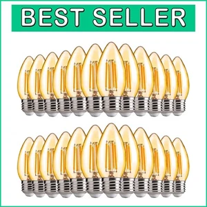 Flicker-Free 4W LED Decorative Bulbs - Elegant, Dimmable Warm White, 24 Count - Picture 1 of 10