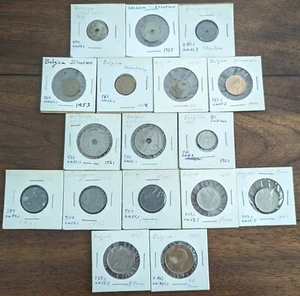 Lot of 17 Vintage Belgium Coins: 5, 20, 25, 50 Centimes & 1, 5, 20 Francs - Picture 1 of 12