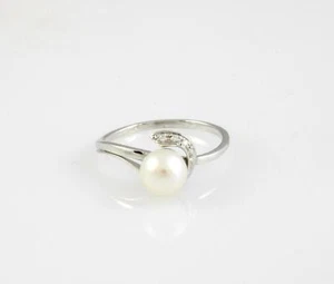 Anillo por Fogi Gianni Carita ' Oro Blanco 18K Perla Y Diamantes Naturales - Imagen 1 de 5