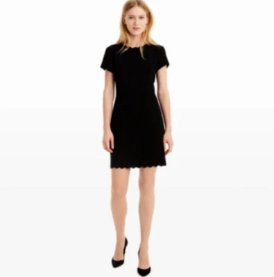 Vestido de cóctel CLUB MONACO negro crepé Santina ribete festoneado mini LBD 6 = S 🖤 Foto 1 de 4