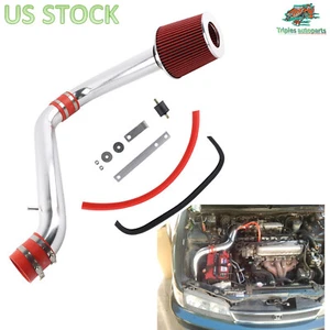 Polished For Honda Accord 2.2L 2.3L 94-02 Cold Air Intake Induction Kit + Filter - Picture 1 of 11