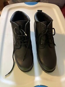 Sporto Boots Womens 9W Block Heels Black Leather Lace Up