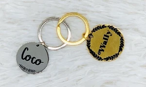 Edelstahl Haustier ID Tags Hundemarken personalisiert Vorder- und Rückseite Gravur - USA - Bild 1 von 12