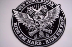  Desde EE. UU. ANTIGUO SKOOL BIKER RIDE EM HARD aprox. 10 cm   - Imagen 1 de 1