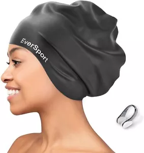 Large Swim Cap for Braids and Dreadlocks, Waterproof Silicone Swimming Cap fo... - Picture 1 of 1