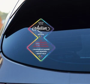 Child With Autism On Board Decal Sticker Car Window Bumper Emergency Safety - Bild 1 von 2