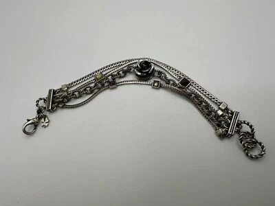 "Pulsera de plata multihilo flor marca Lucky 7,5""-7,75"" JB8" Foto 1 de 4