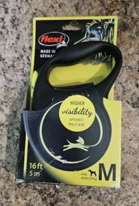 Flexi 16 feet 5 m RETRACTABLE DOG LEASH CORD Medium 20 kg 44 lbs max HIGH VIS - Picture 1 of 2