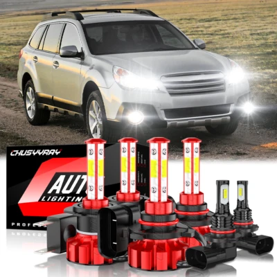 Para Subaru Outback 2005-2009 6x Faro LED Luz Alta Baja + Kit de Bombilla Antiniebla Foto 1 de 4