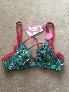 KURVIGES KATE PARADISE PALM BIKINI TOP KABELGEBUNDEN 32D BH BRANDNEU - Bild 1 von 5