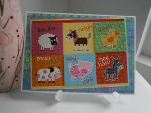 Handarbeit 5x7 Blanko Bauernhoftiere Karte - Bild 1 von 1