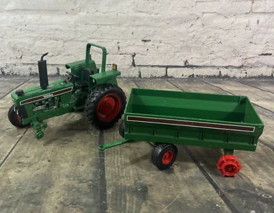 Maisto Hasbro 2001 Tonka Green Plastic Toy Tractor With Wagon Missing Tires - Image 1 of 4