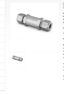 SWAGELOK SS-6F-MM-7  3/8 in. STAINLESS STEEL IN-LINE PARTICULATE FILTER 7micron - Image 1 of 4