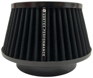 Short Cone Air Filter Adjustable 3 3.5 4 inch inlet High Flow small slim BLACK Z - Picture 1 of 22