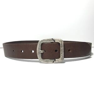 Polo Ralph Lauren Belt Brown Leather Women SZ Small Silver Buckle Casual Ladies