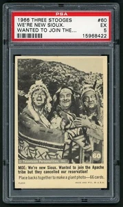 Tarjeta Fleer Three Stooges 1966 #60 somos nuevos Sioux quería unirse... PSA 5 - Imagen 1 de 2