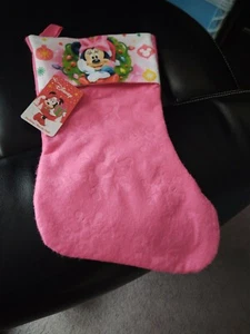 Disney Minnie Mouse Felt Christmas Hanging Stocking Pink - Imagen 1 de 2