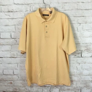 Cubavera Men's Size Large Solid Yellow Polo Golf Shirt Short Sleeve - Picture 1 of 6