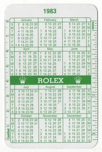 ROLEX 1983 1984 CALENDARIO VERDE Explorer Daytona Submariner Sea Dweller GMT FABRICANTE DE EQUIPOS ORIGINALES/ - Imagen 1 de 2