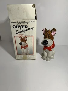 Vintage 80s Disney Oliver & Company Dodger Dog Ceramic Coin Bank Japan - Picture 1 of 7