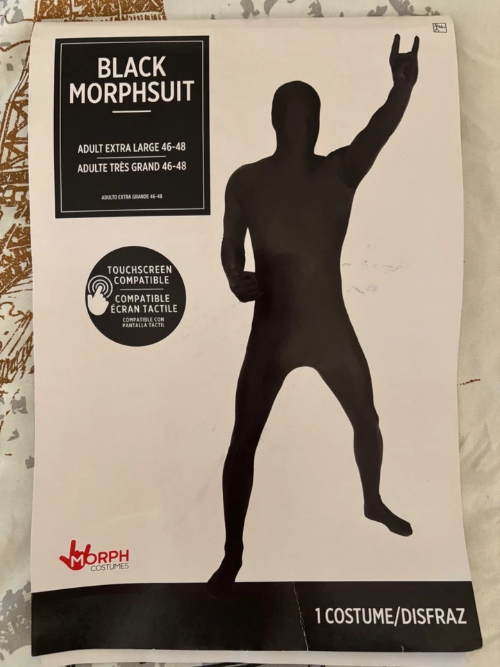 Disfraz Spirit Halloween Morphsuit ADULTO Talla X-Grande 46-48 Negro Una Pieza Foto 1 de 4