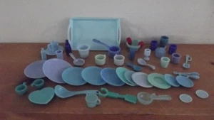 Barbie Platos de Cocina Azul Lote Mixto Utensilios Ollas Sartenes Tazas Platos LOTE - Imagen 1 de 9