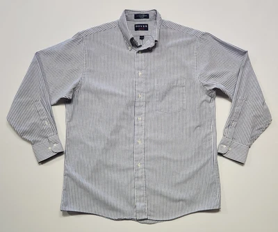 Vintage Arrow Dover Oxford Shirt Men L  16 Blue Striped Long Sleeve Made in USA - Image 1 of 4