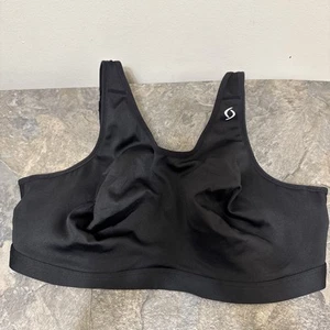 Brooks Moving Comfort Sports Bra Sz 42D Black High Impact Gym Workout EUC - Picture 1 of 8