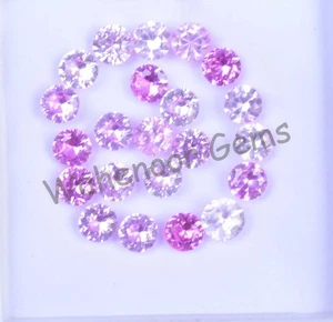 22 Pcs Natural MOGOK Pink Ruby 3.80 mm Round Certified AAA+ Treated Gemstone - Picture 1 of 9