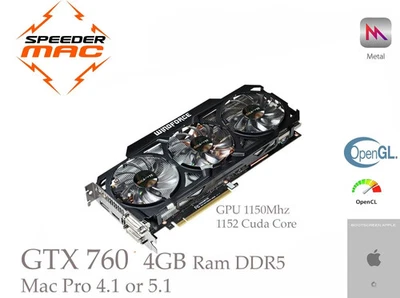 GTX 760 4GB DDR5 for Mac Pro, Metal 4k Mojave Catalina Monterey Sonoma     680 - Immagine 1 di 4