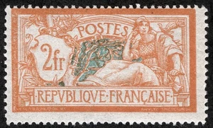 France Sc 127 Org on Pale Blue 2fr Original Gum Light Hinge - Picture 1 of 1