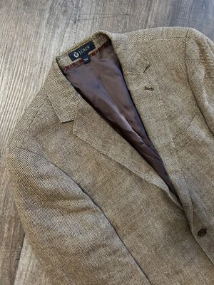 J Crew Ludlow slim beige brown herringbone linen blazer sport coat jacket 40R - Image 1 of 4