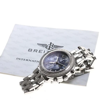 BREITLING A20405 ASTRONOMAT LONGITUDE CHRONOGRAPH 40mm SS NAVY Automatic #C837 - image 1 of 4