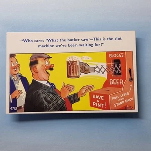 Comic Postkarte Bier Spielautomat Zughebel um 1965 Küstenkarten - Bild 1 von 2