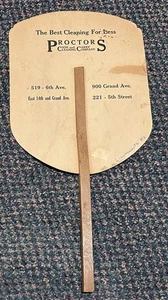 c1930s Leavenworth Kansas Proctors Cleaning Company ad fan - Bild 1 von 2