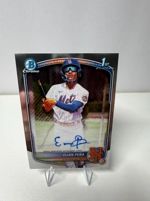 Elian Pena 2025 Bowman Chrome 1st Auto #CPA-EP Mets - Image 1 of 4
