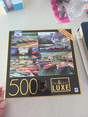 Big Ben Luxe Barcos Collage 500 Piezas PUZZLE 24" X 18" Colorido MB Foto 1 de 3